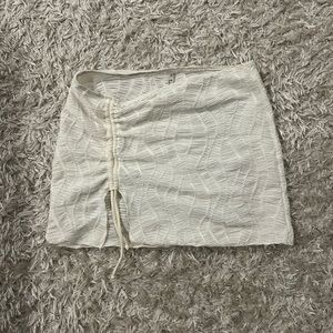 NEW White Sheer Mesh Skirt Cover Up with side slit size small